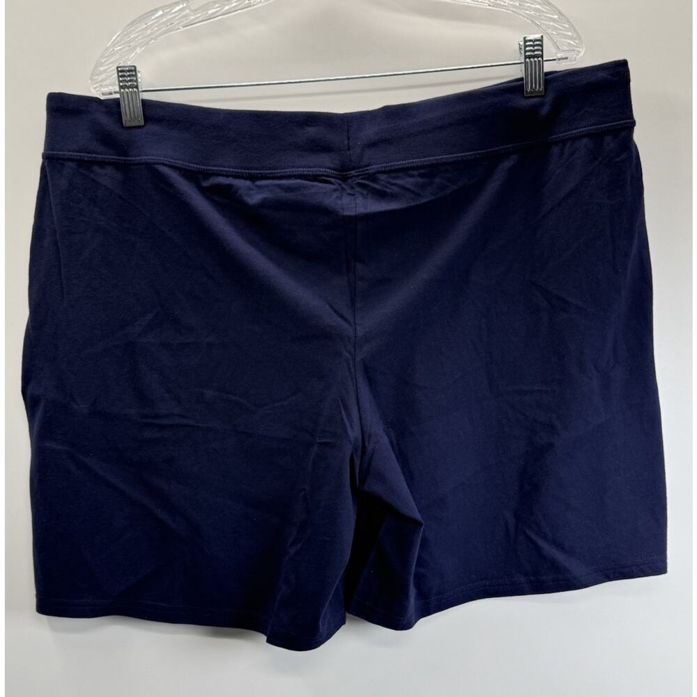 Hanes Navy Blue Lounge Shorts Women XL Drawstring Cotton Casual Comfy Athleisure - Picture 3 of 9